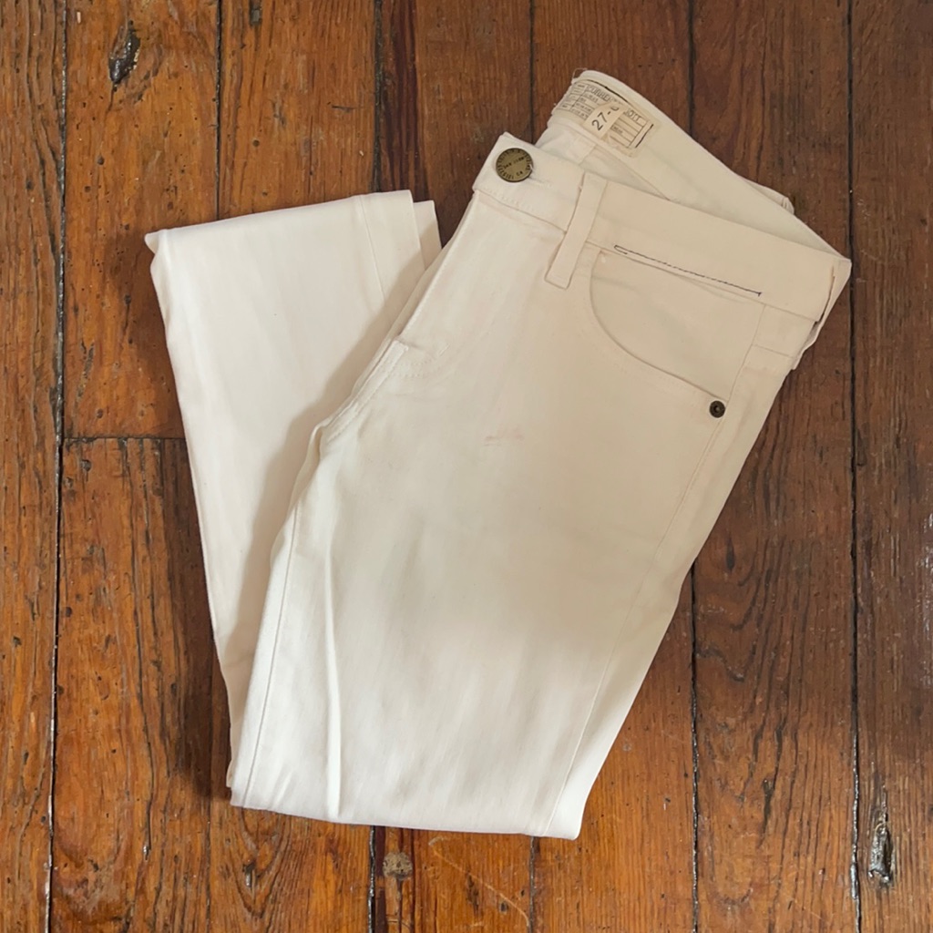White Current/Elliot Skinny Ankle Wax Jeans